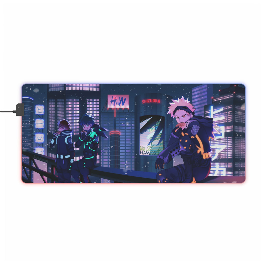 Alfombrilla de ratón RGB LED (alfombrilla de escritorio) de My Hero Academia Izuku Midoriya y Katsuki Bakugou