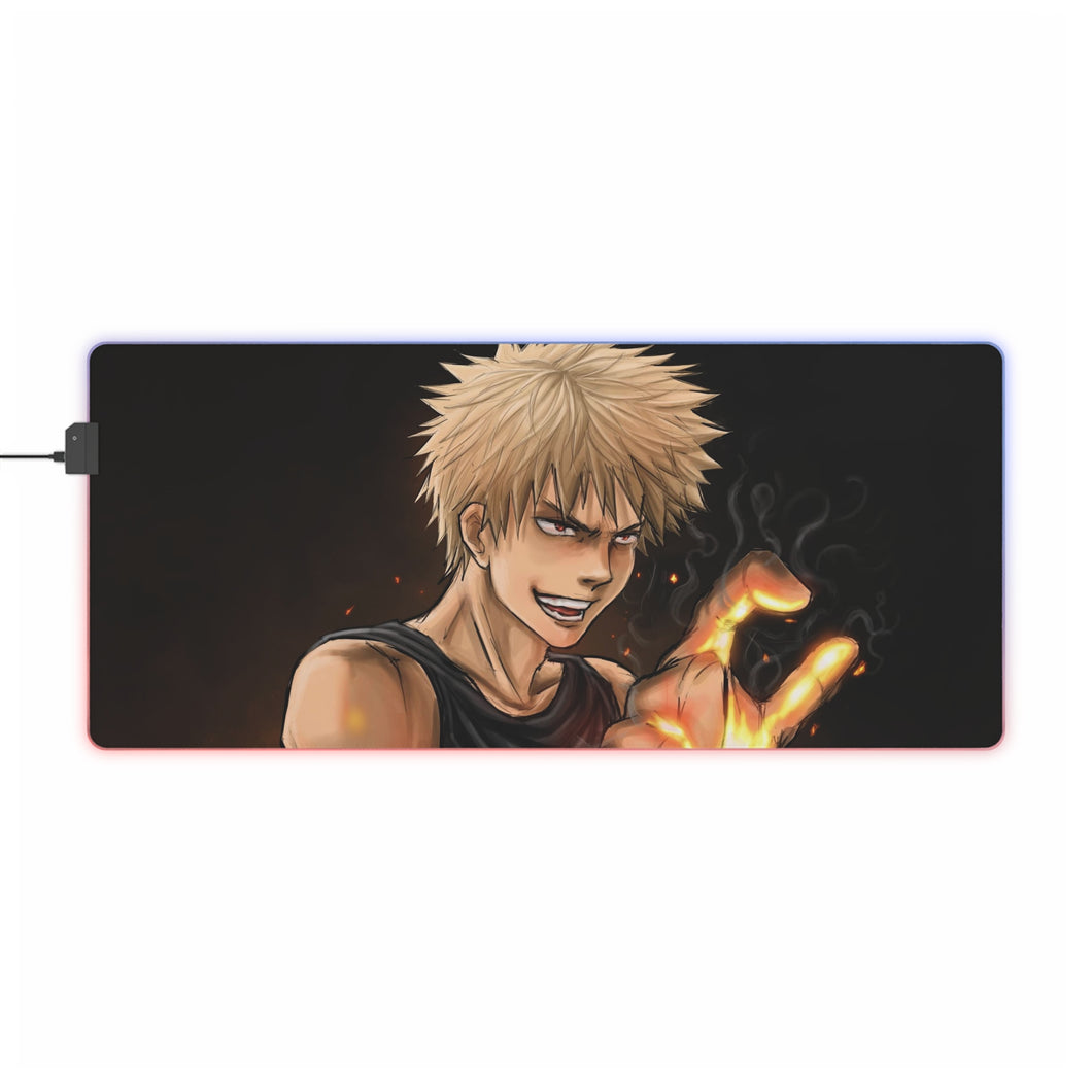 Alfombrilla de ratón (alfombrilla de escritorio) RGB LED My Hero Academia Katsuki Bakugou