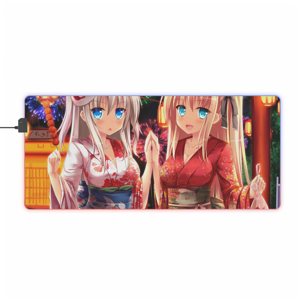 Nao Tomori et Yusa Nishimori en tapis de souris LED RVB yukata (tapis de bureau)