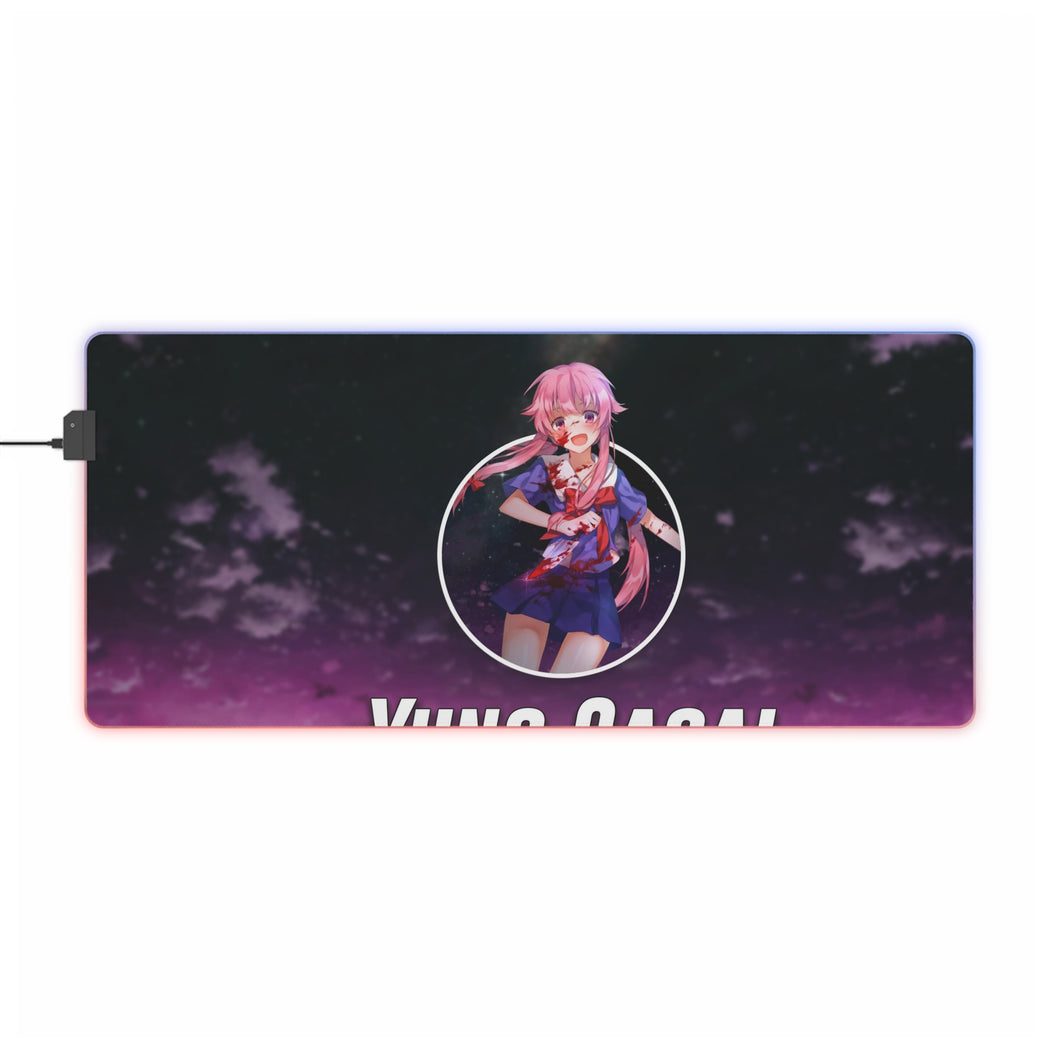 Tapis de souris LED RVB Yuno Gasai (tapis de bureau)