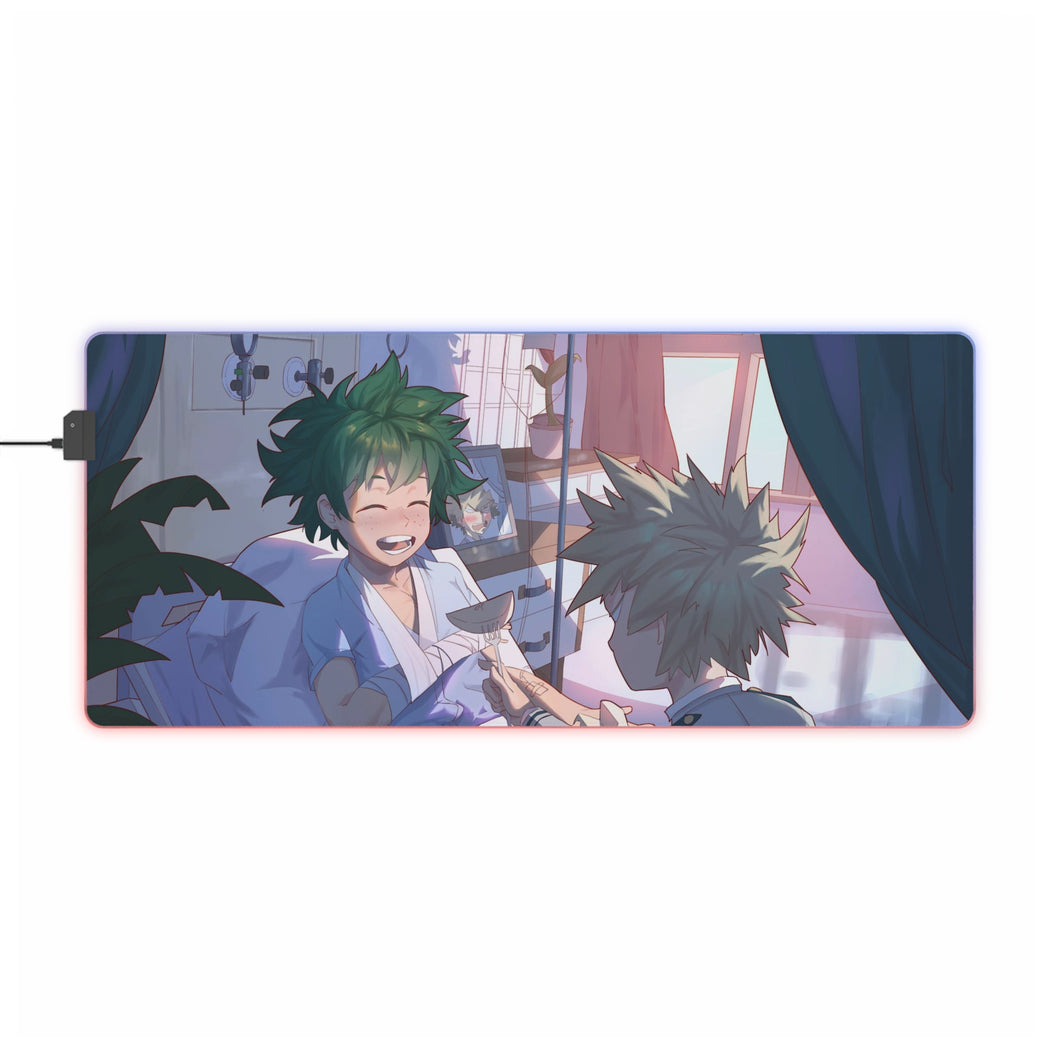 Alfombrilla de ratón RGB LED (alfombrilla de escritorio) de My Hero Academia Izuku Midoriya y Katsuki Bakugou