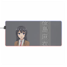 Charger l&#39;image dans la galerie, Tapis de souris à LED RVB avec fond Kanji Mai Sakurajima (tapis de bureau)
