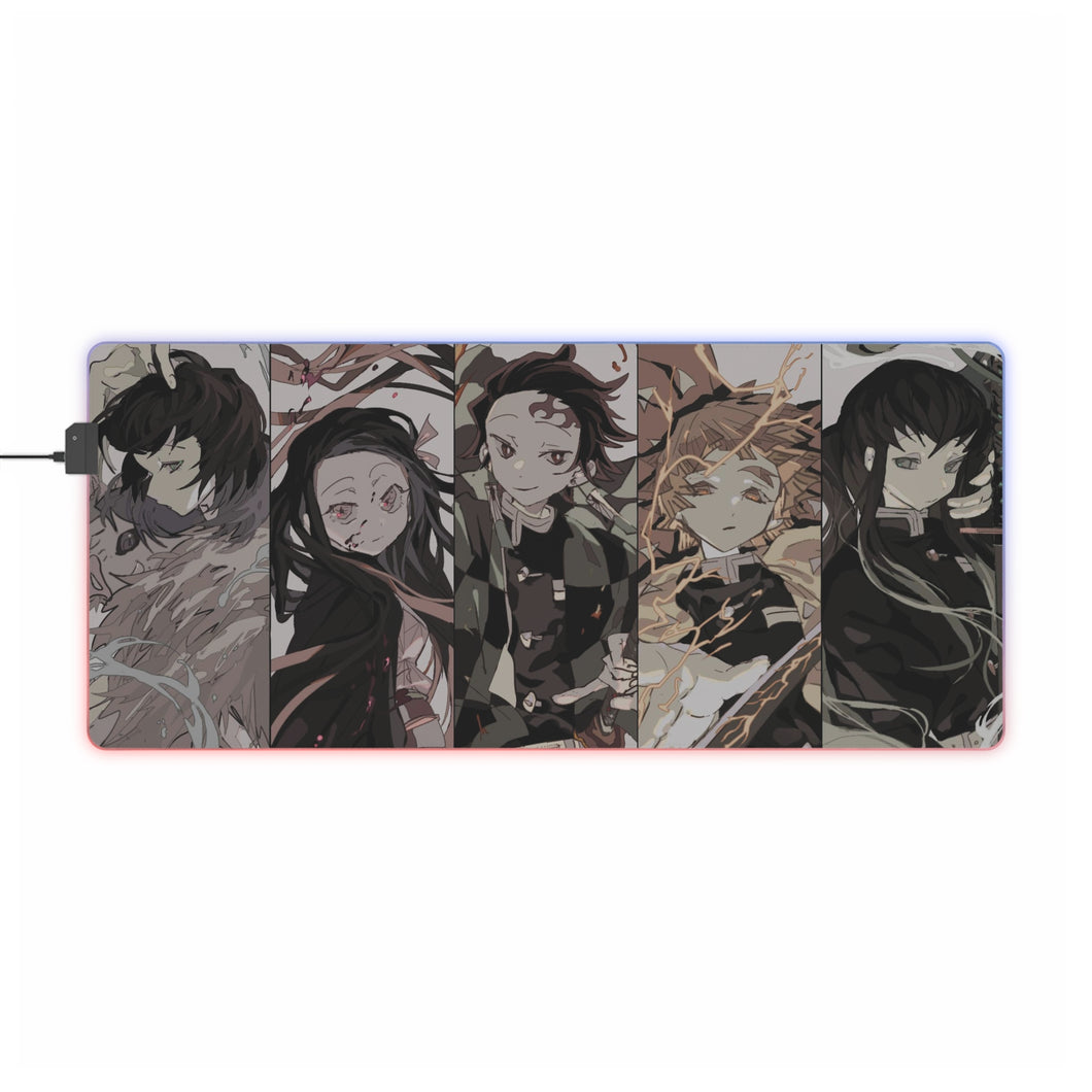 Tapis de souris LED RGB Demon Slayer : Kimetsu no Yaiba (tapis de bureau)