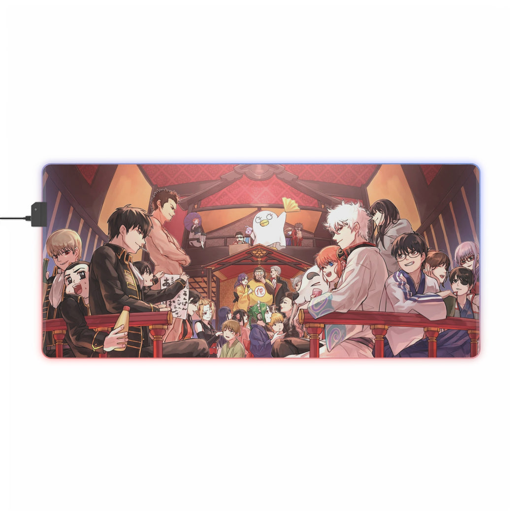 Gintama Gintoki Sakata, Kagura, Shimura Shinpachi, Toushirou Hijikata, Okita Sougo RGB LED Mouse Pad (Desk Mat)