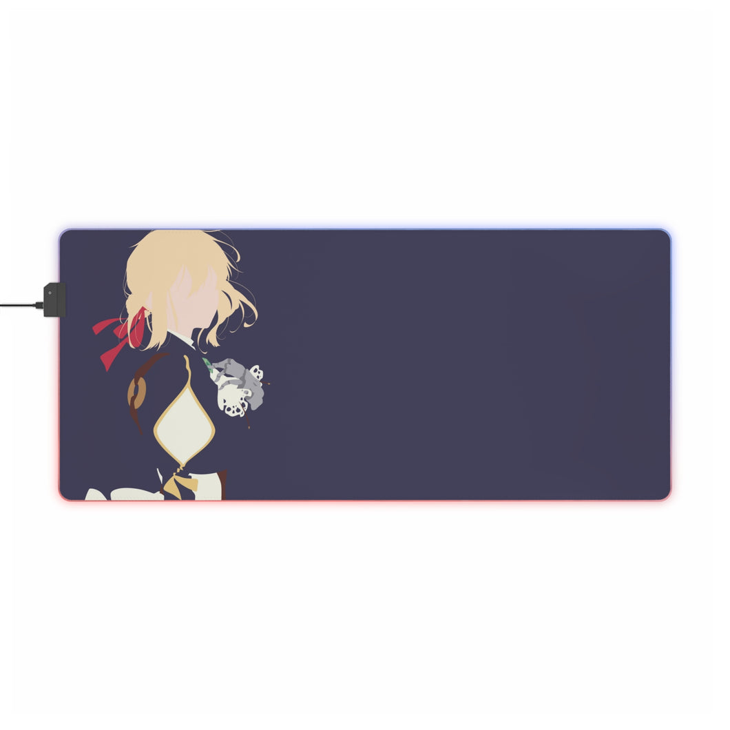 Tapis de souris LED RVB Violet Evergarden (tapis de bureau)