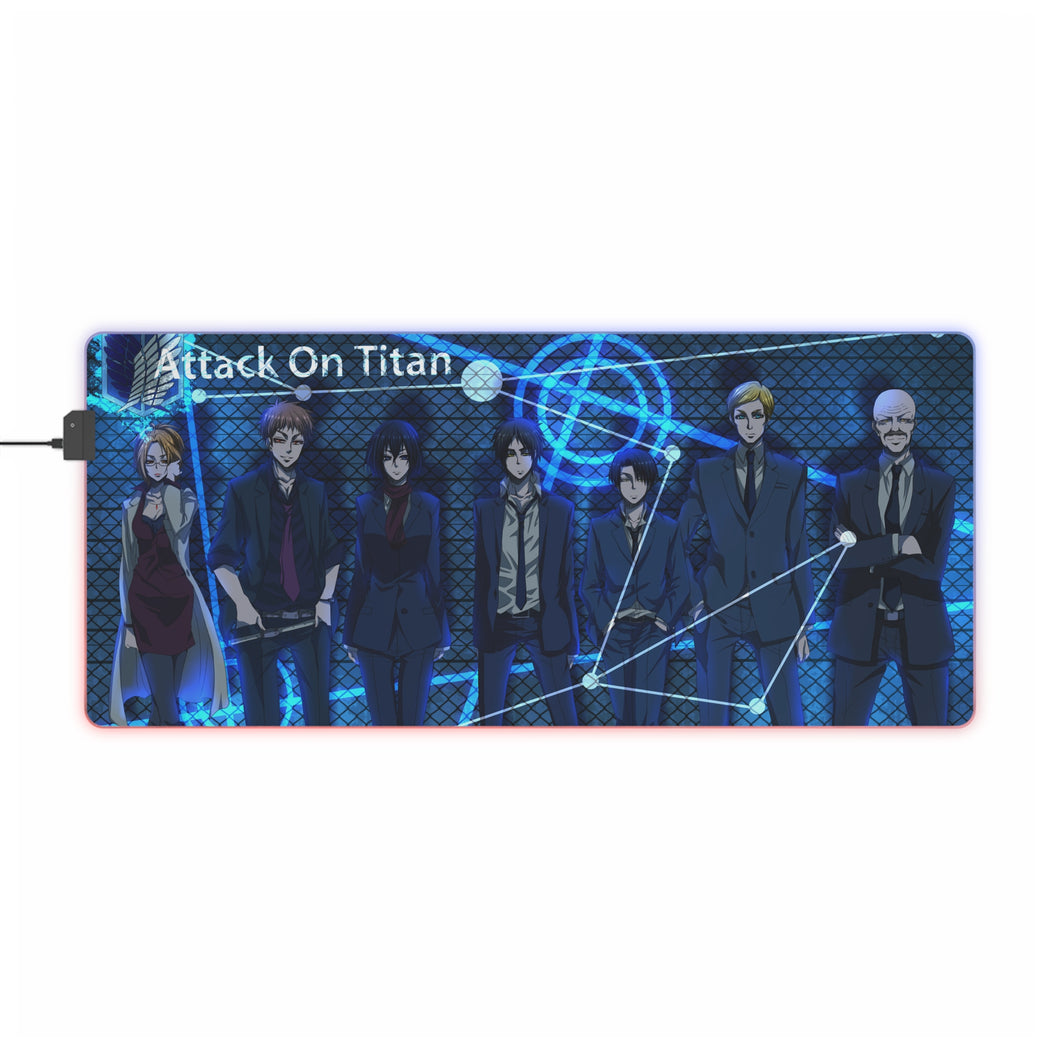 Tapis de souris LED RVB Anime Attack On Titan (tapis de bureau)