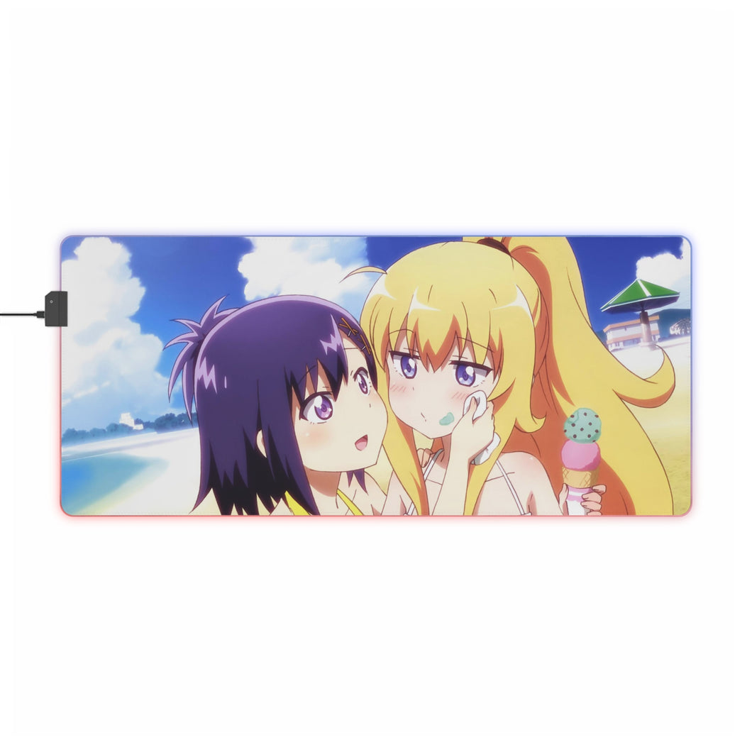 Tapis de souris LED RGB Gabriel DropOut Gabriel Tenma White, Vignette Tsukinose April (tapis de bureau)