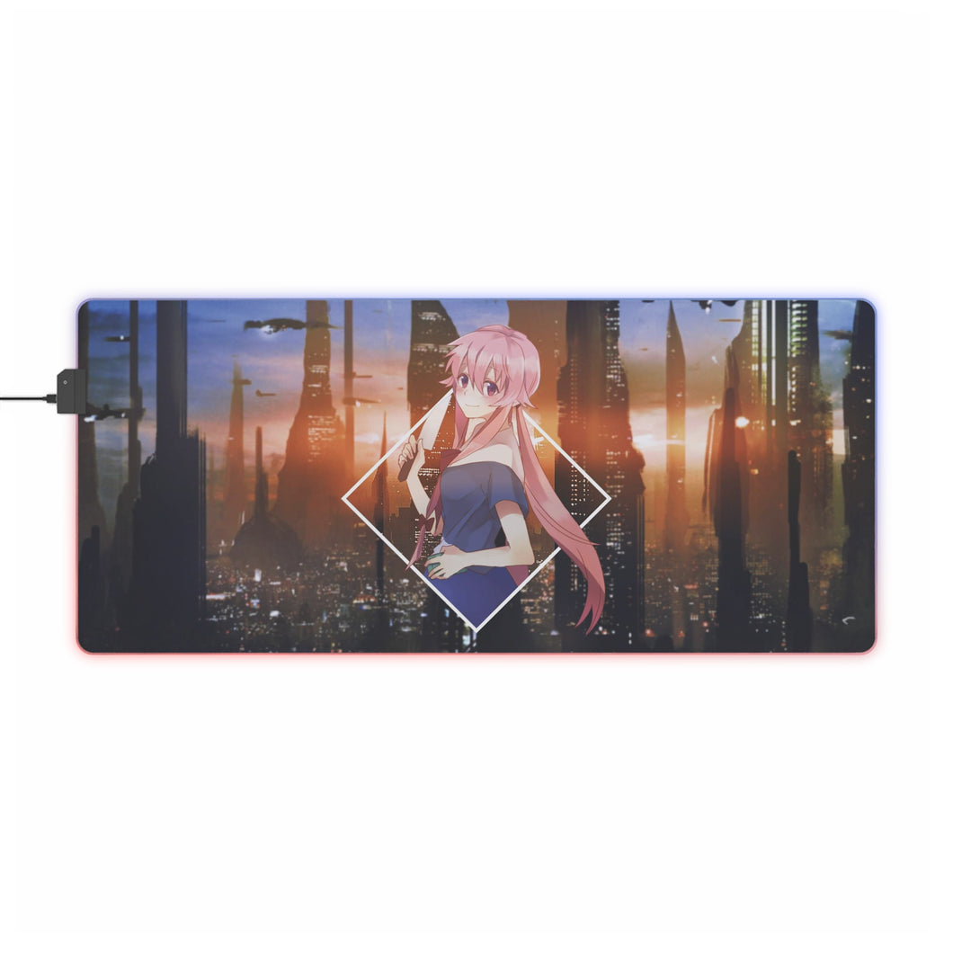 Tapis de souris LED RVB Mirai Nikki Yuno Gasai (tapis de bureau)