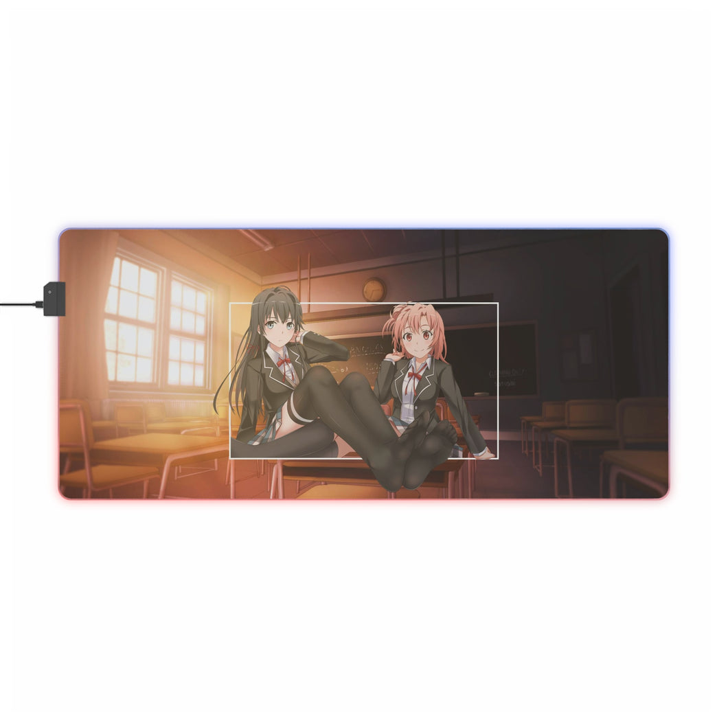 Tapis de souris LED RVB Yukino Yukinoshita Yui Yuigahama (tapis de bureau)