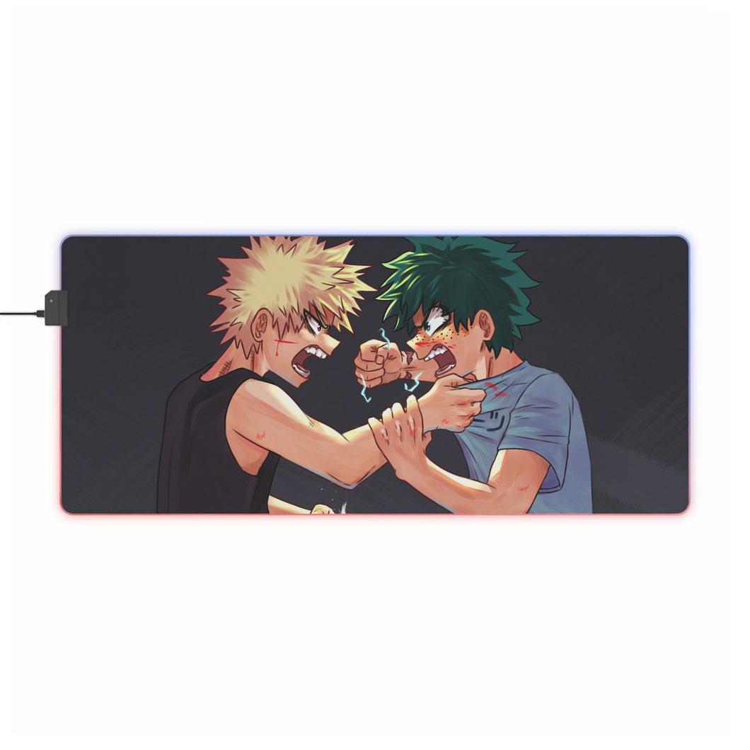 Alfombrilla de ratón RGB LED (alfombrilla de escritorio) de My Hero Academia Izuku Midoriya y Katsuki Bakugou