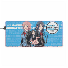 Charger l&#39;image dans la galerie, My Teen Romantic Comedy SNAFU Hachiman Hikigaya, Yukino Yukinoshita, Yui Yuigahama RGB LED Tapis de souris (Tapis de bureau)
