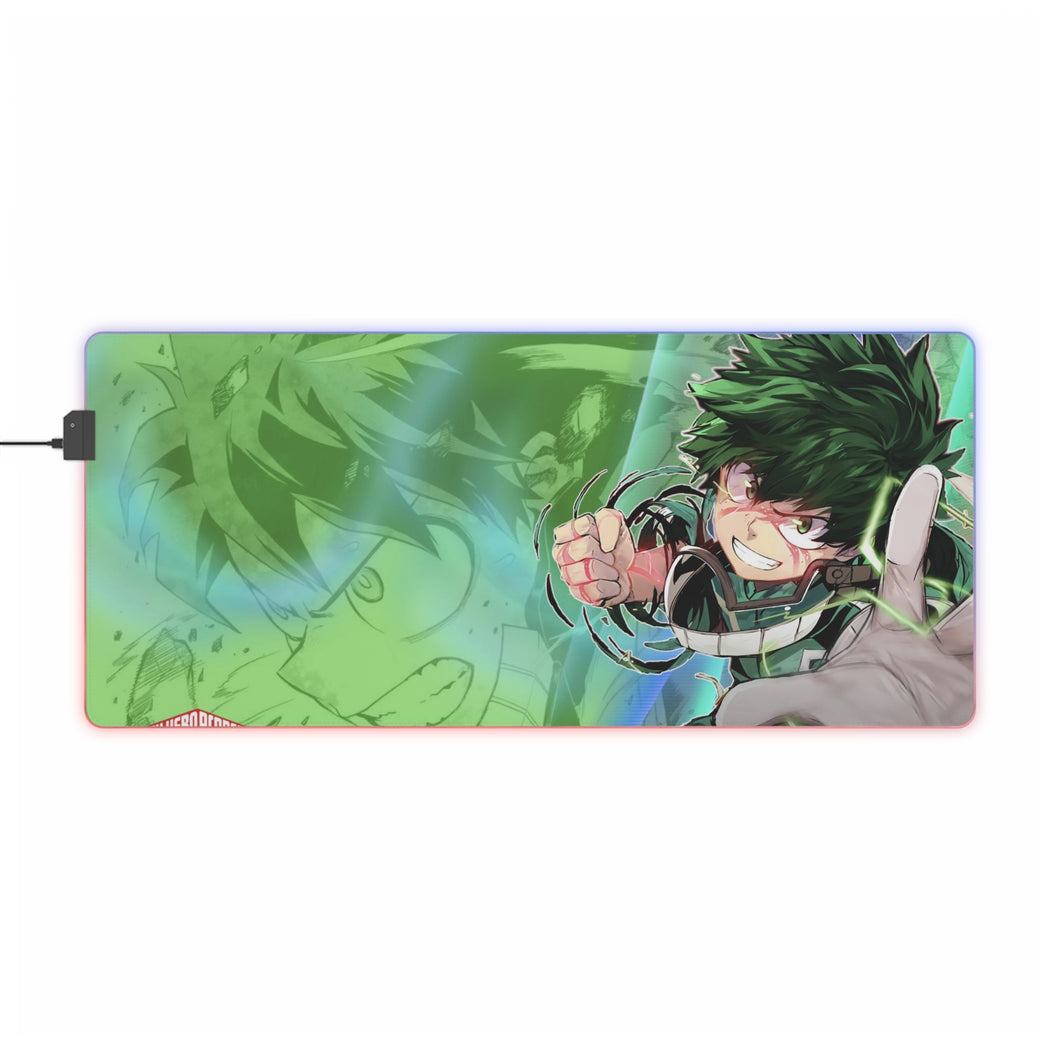 Tapis de souris LED RVB Izuku Midoriya utilisant son alter (tapis de bureau)