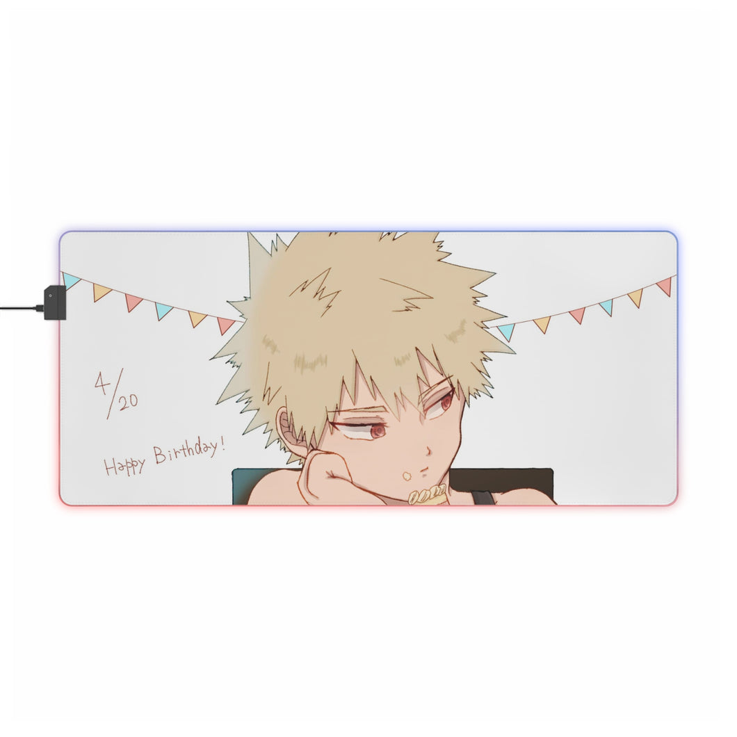 Alfombrilla de ratón (alfombrilla de escritorio) RGB LED My Hero Academia Katsuki Bakugou