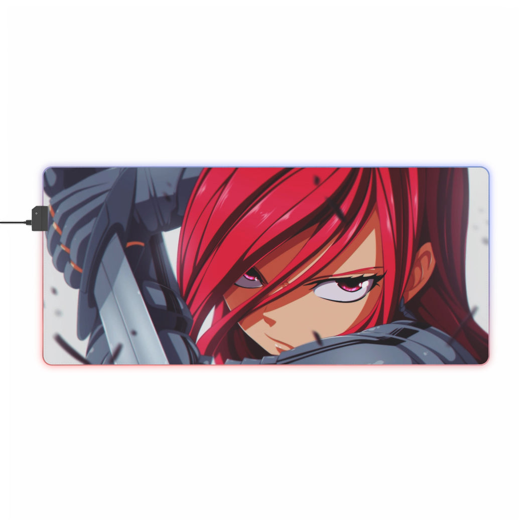 Tapis de souris LED RGB Fairy Tail Erza Scarlet (tapis de bureau)