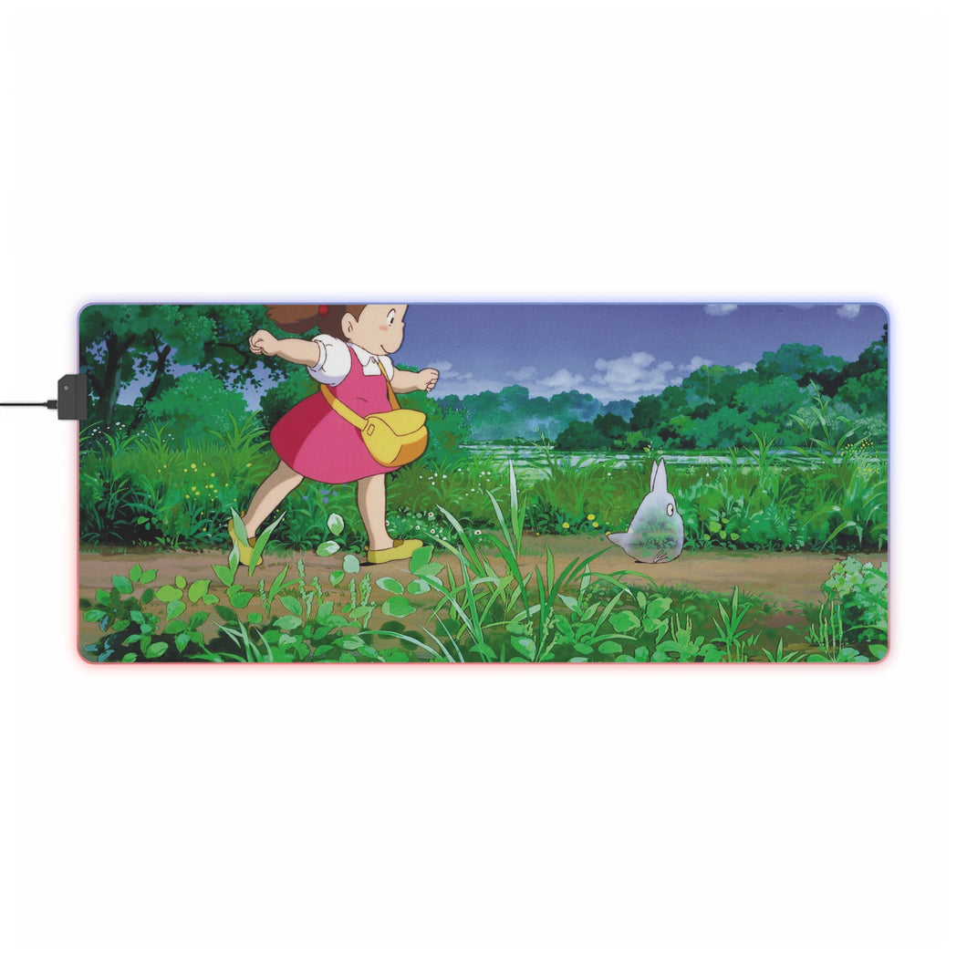 Mei behind little Totoro RGB LED Mouse Pad (Desk Mat)