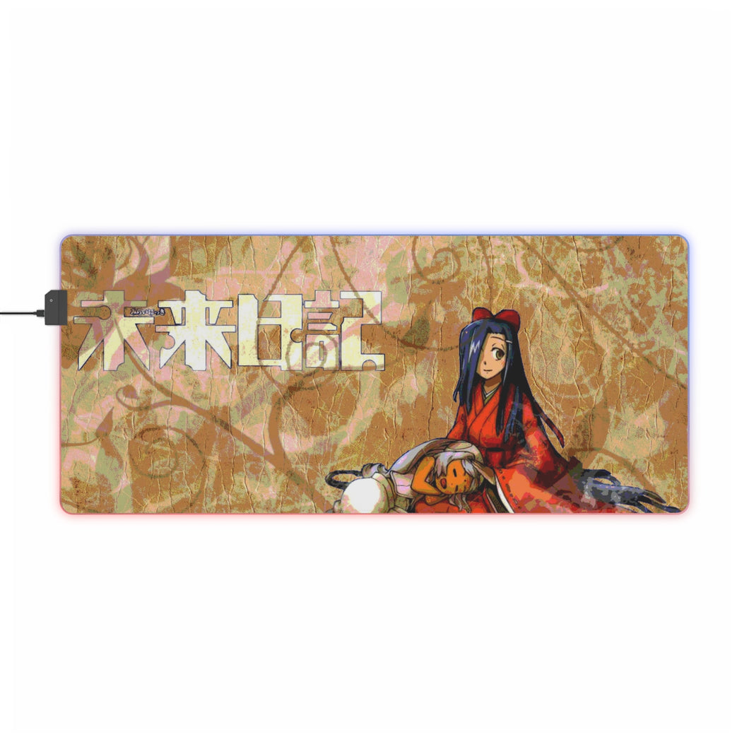 Tapis de souris LED RVB Mirai Nikki Tsubaki Kasugano (tapis de bureau)