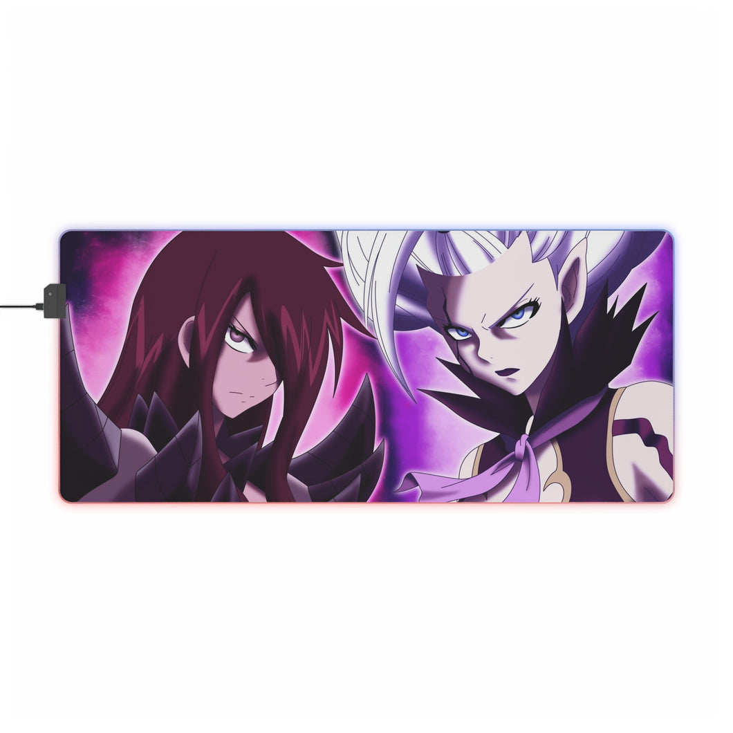 Tapis de souris LED RGB Erza Scarlet & Demon Mirajane (tapis de bureau)