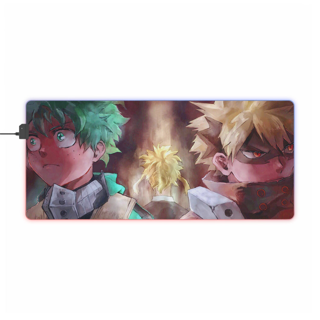 My Hero Academia Izuku Midoriya, Katsuki Bakugou, All Might RGB LED Mouse Pad (Desk Mat)