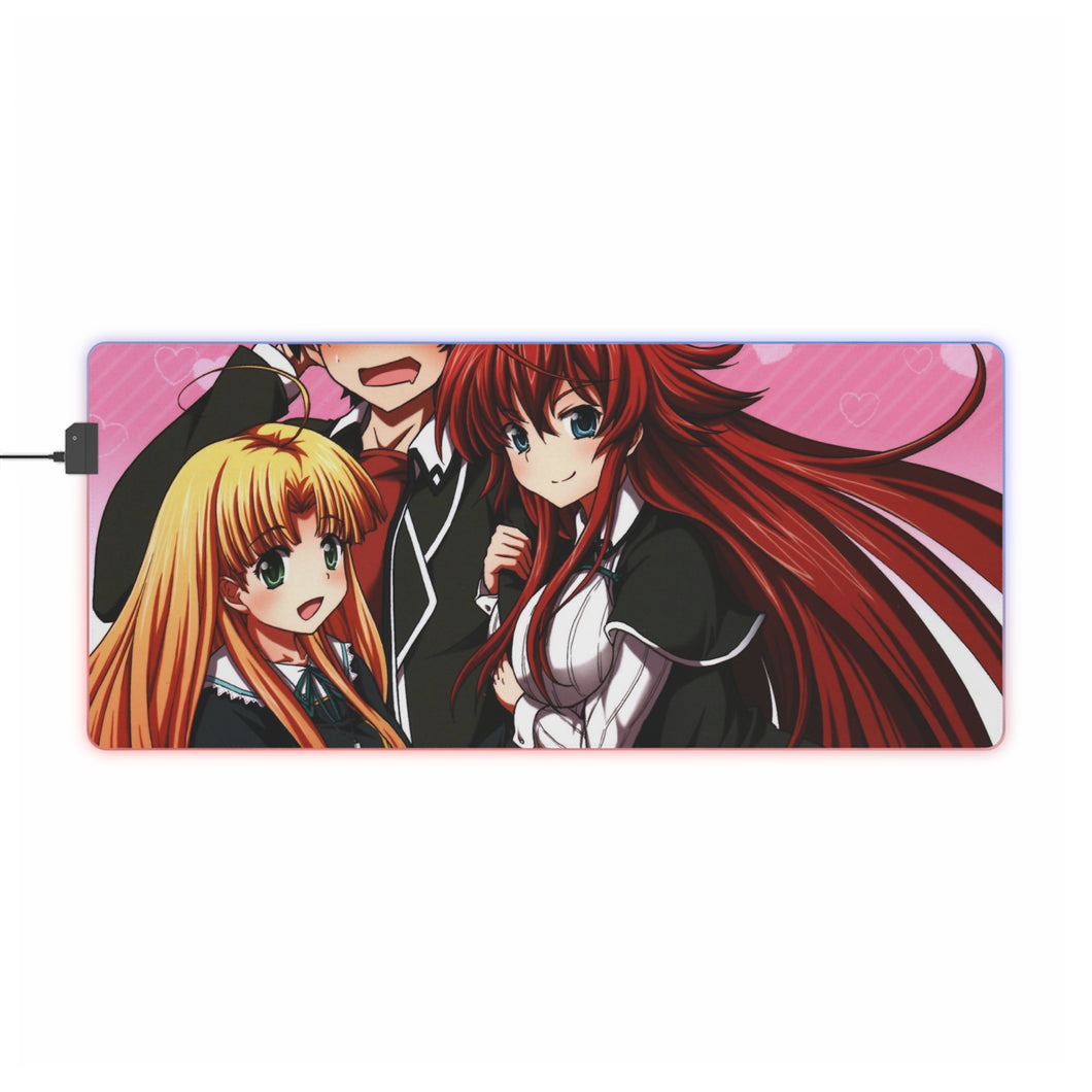 Alfombrilla de ratón RGB LED (alfombrilla de escritorio) de High School DxD Rias Gremory, Issei Hyoudou, Asia Argento