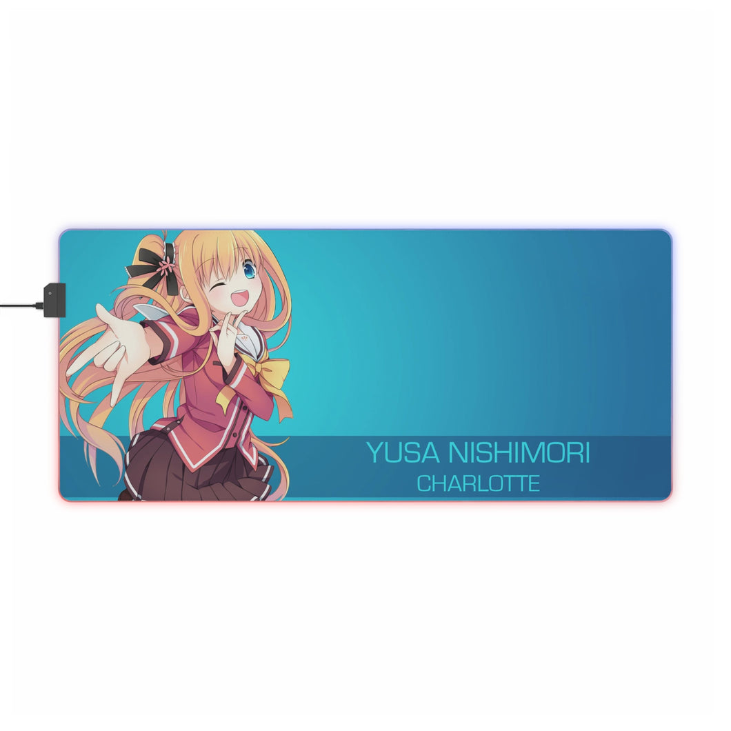 Tapis de souris LED RVB Yusa Nishimori Smile (tapis de bureau)