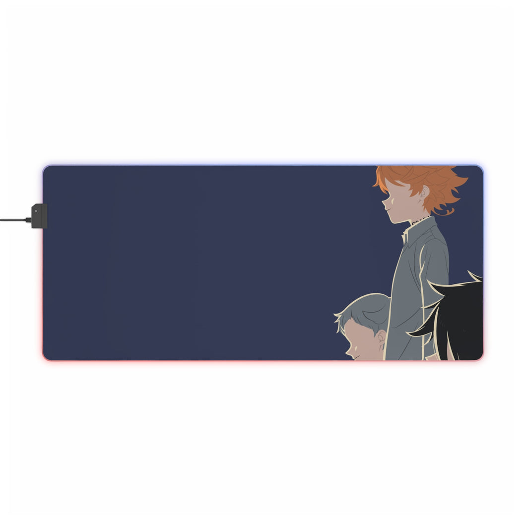 Tapis de souris LED RVB Ray, Norman, Emma de The Promised Neverland (tapis de bureau)