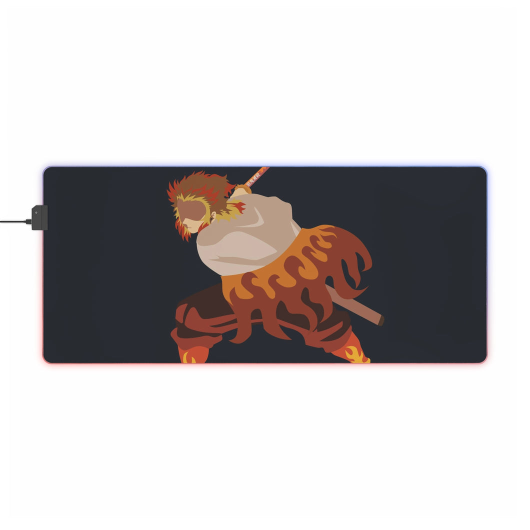 Kyojuro Rengoku , Hashira flame RGB LED Mouse Pad (Desk Mat)