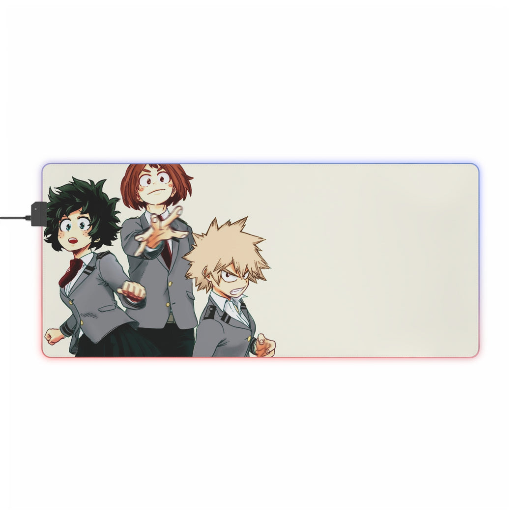 Alfombrilla de ratón RGB LED (alfombrilla de escritorio) de My Hero Academia Izuku Midoriya y Katsuki Bakugou