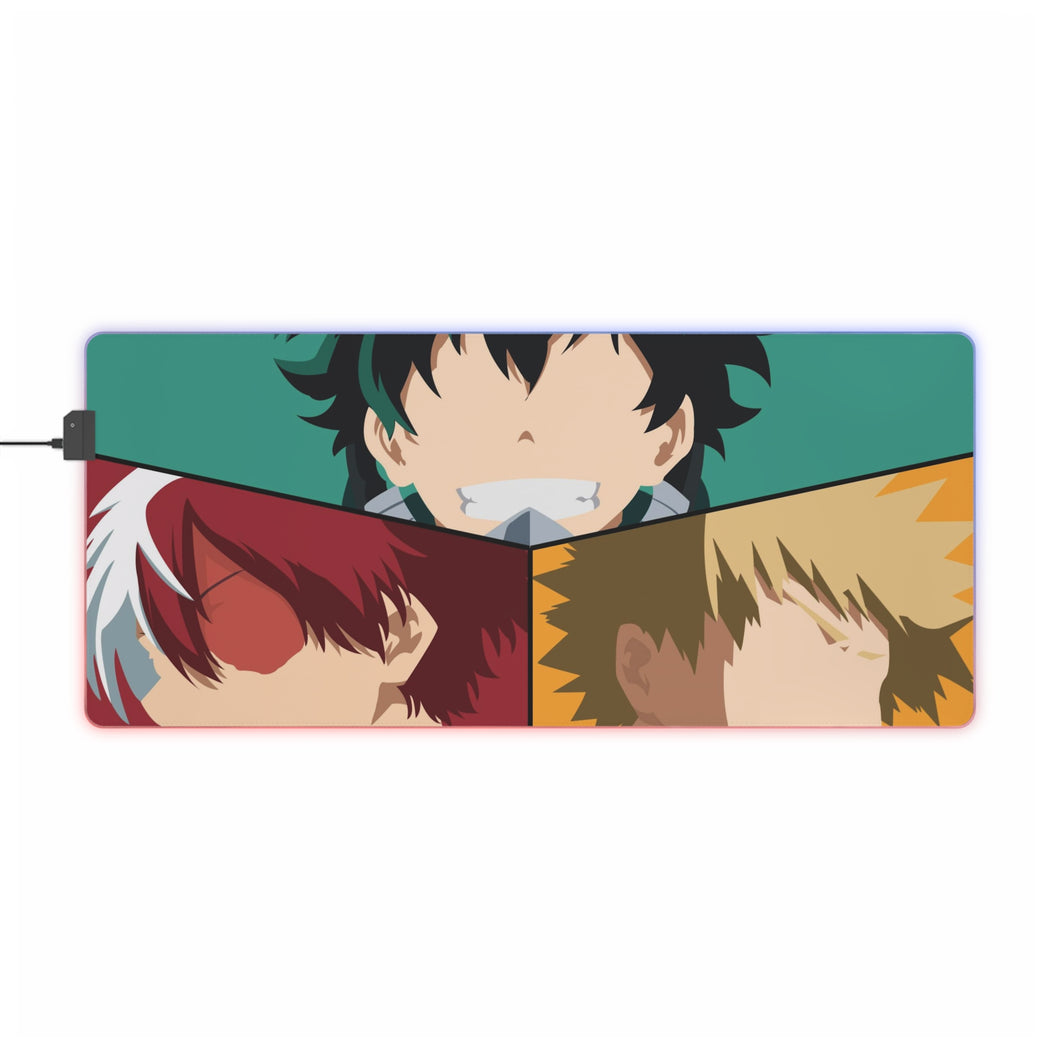 DEKU KACCHAN TODOROKI minimalist RGB LED Mouse Pad (Desk Mat)