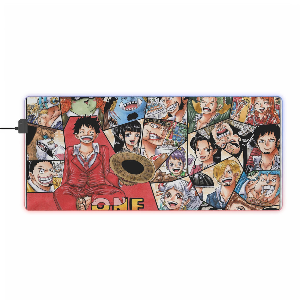 Tapis de souris LED RVB One Piece Monkey D. Luffy, Roronoa Zoro, Sanji, Nico Robin, Tony Tony Chopper (tapis de bureau)