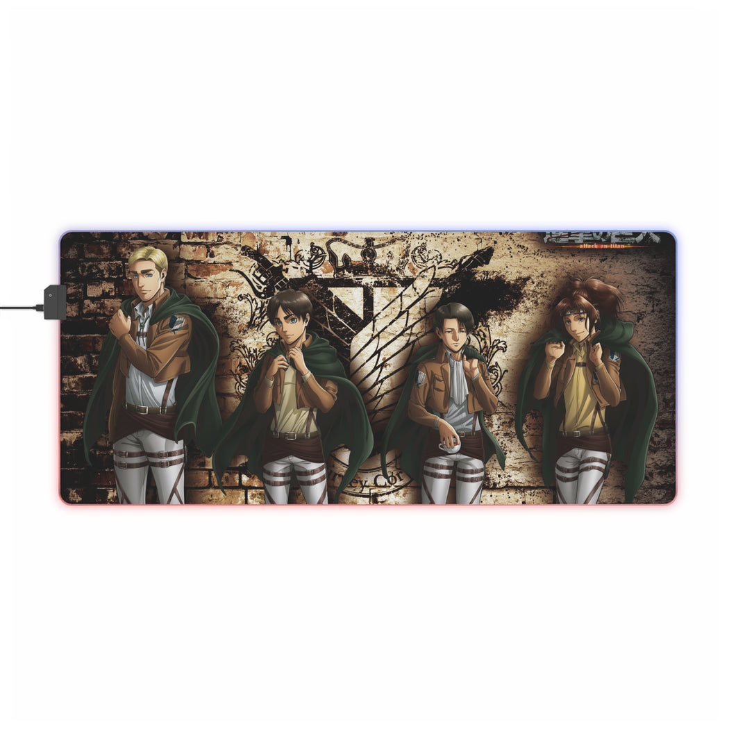 Tapis de souris LED RVB Anime Attack On Titan (tapis de bureau)