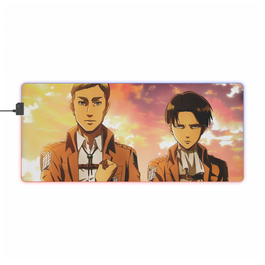 Tapis de souris LED RVB Anime Attack On Titan (tapis de bureau)