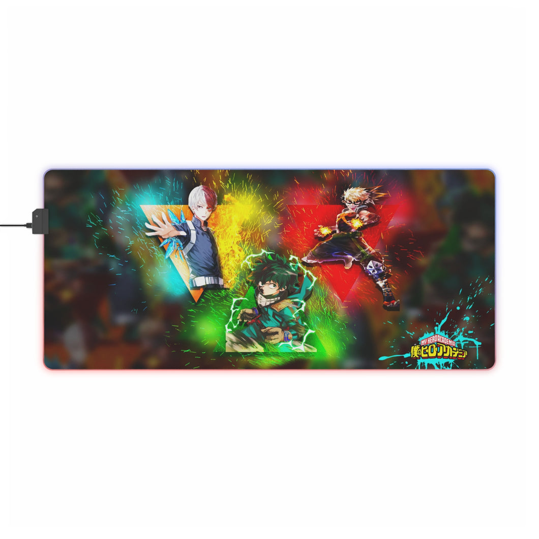 Boku no Hero Academia Midoriya/Bakugou/Todoroki RGB LED Mouse Pad (alfombrilla de escritorio)