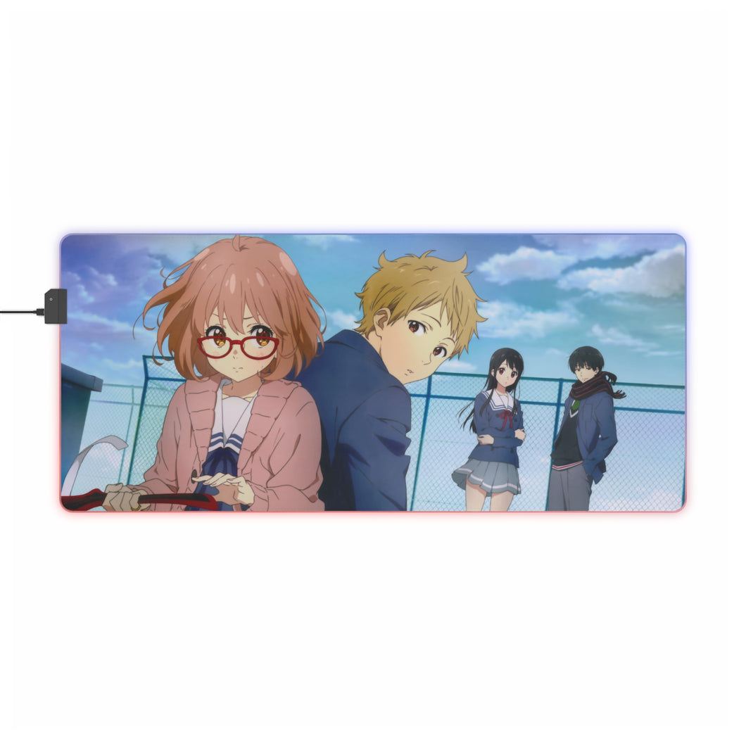 Beyond the Boundary Mirai Kuriyama, Akihito Kanbara, Hiroomi Nase, Mitsuki Nase RGB LED Mouse Pad (Desk Mat)