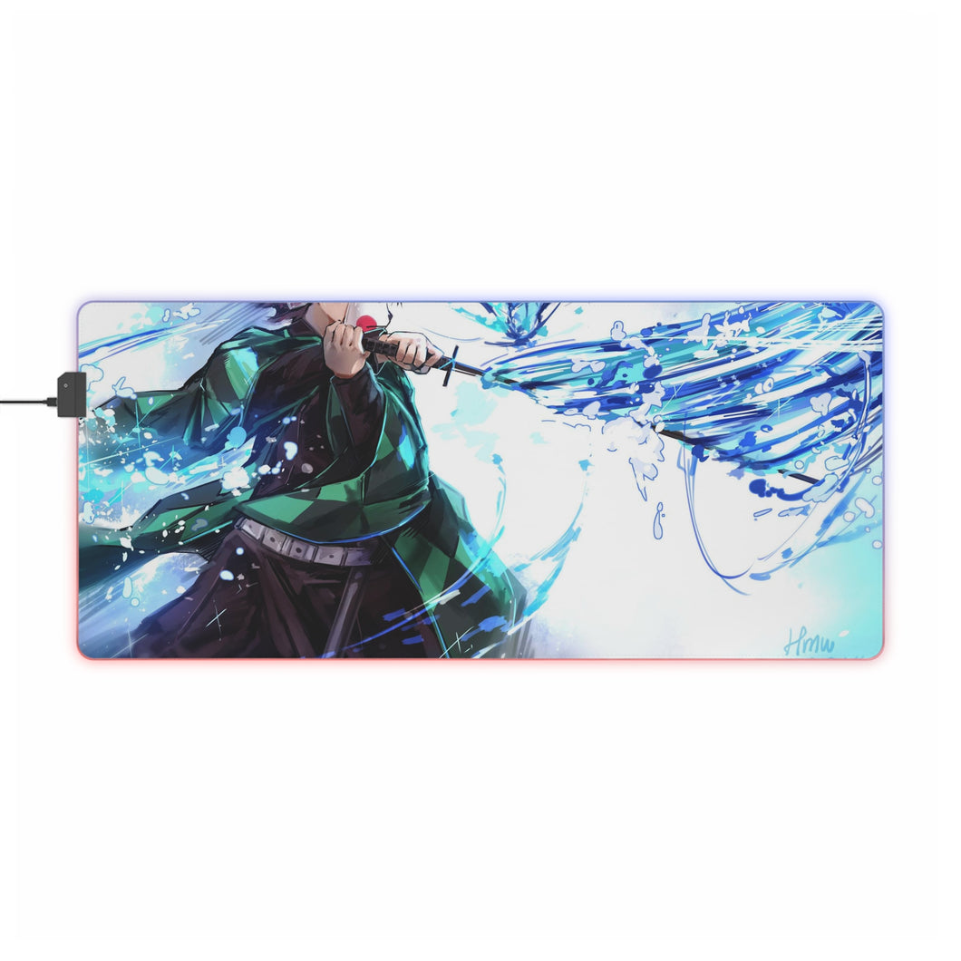 Tapis de souris LED RGB Demon Slayer : Kimetsu no Yaiba (tapis de bureau)