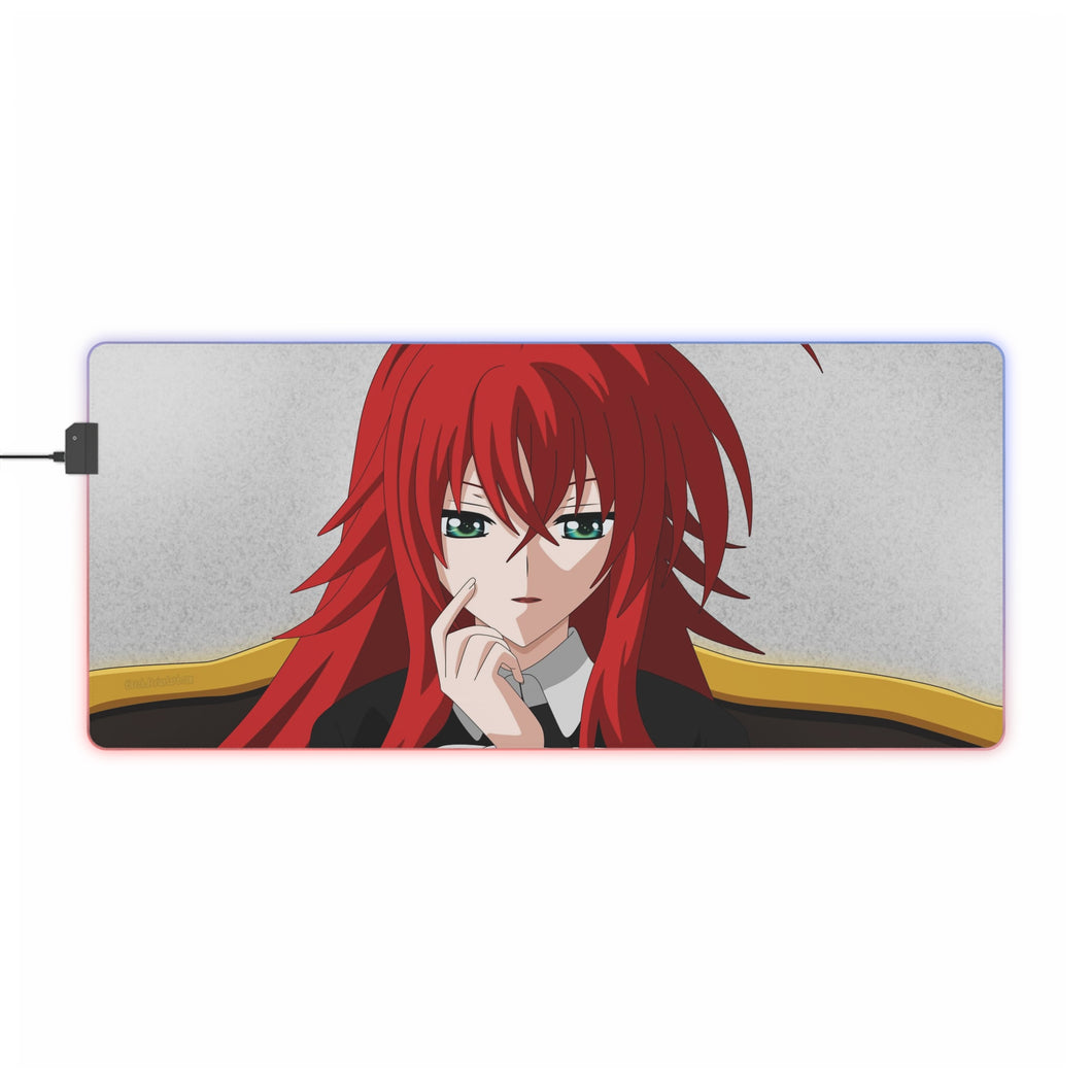 Tapis de souris LED RVB Rias Gremory (tapis de bureau)