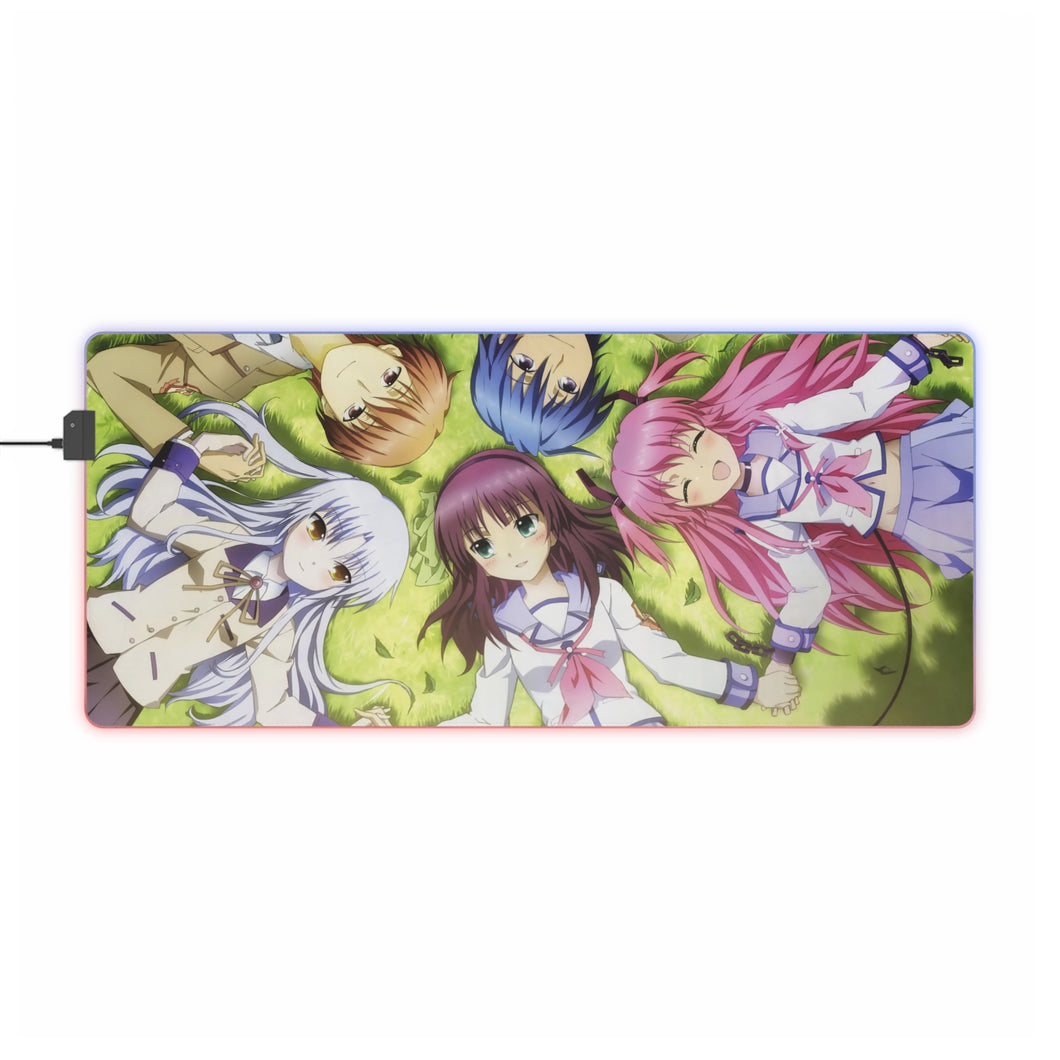 ¡Ángel late! Kanade Tachibana, Yuri Nakamura, Yuzuru Otonashi, Hinata Hideki, Yui RGB LED Mouse Pad (alfombra de escritorio)