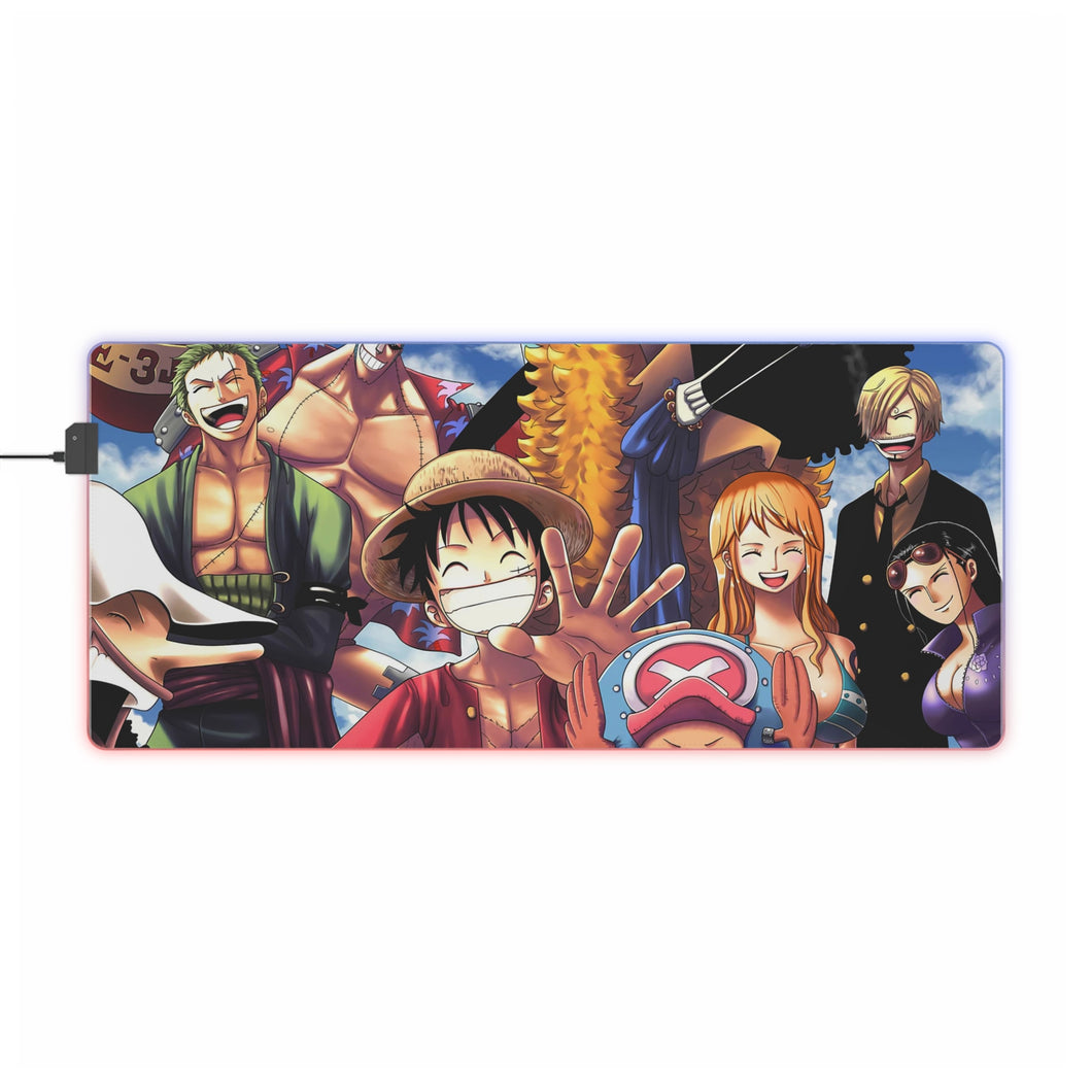 One Piece Monkey D. Luffy, Roronoa Zoro, Sanji, Nico Robin, Tony Tony Chopper RGB LED Mouse Pad (Desk Mat)