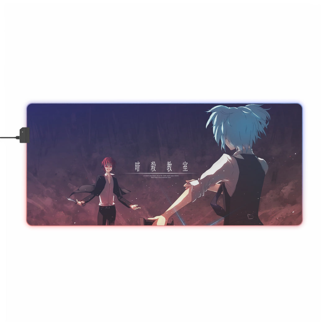 Tapis de souris LED RVB (tapis de bureau) du combat Karma Akabane VS Nagisa Shiota