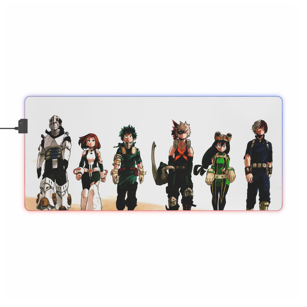 My Hero Academia Izuku Midoriya, Katsuki Bakugou, Tenya Iida, Tsuyu Asui RGB LED Mouse Pad (alfombra de escritorio)