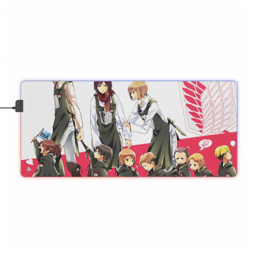 Tapis de souris LED RVB Anime Attack On Titan (tapis de bureau)