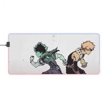 Cargar imagen en el visor de la galería, Alfombrilla de ratón RGB LED (alfombrilla de escritorio) de My Hero Academia Izuku Midoriya y Katsuki Bakugou
