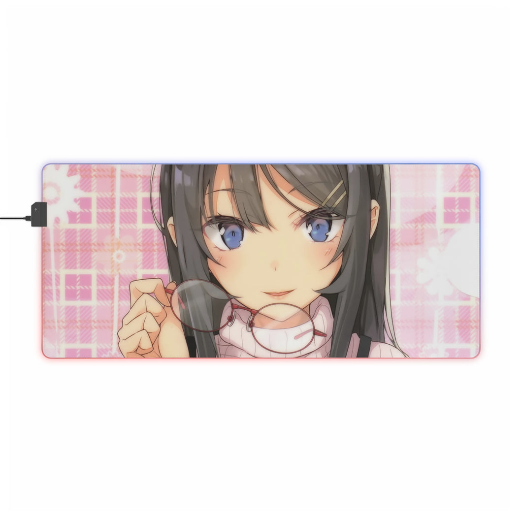 Tapis de souris LED RGB Rascal Does Not Dream Of Bunny Girl Senpai (tapis de bureau)