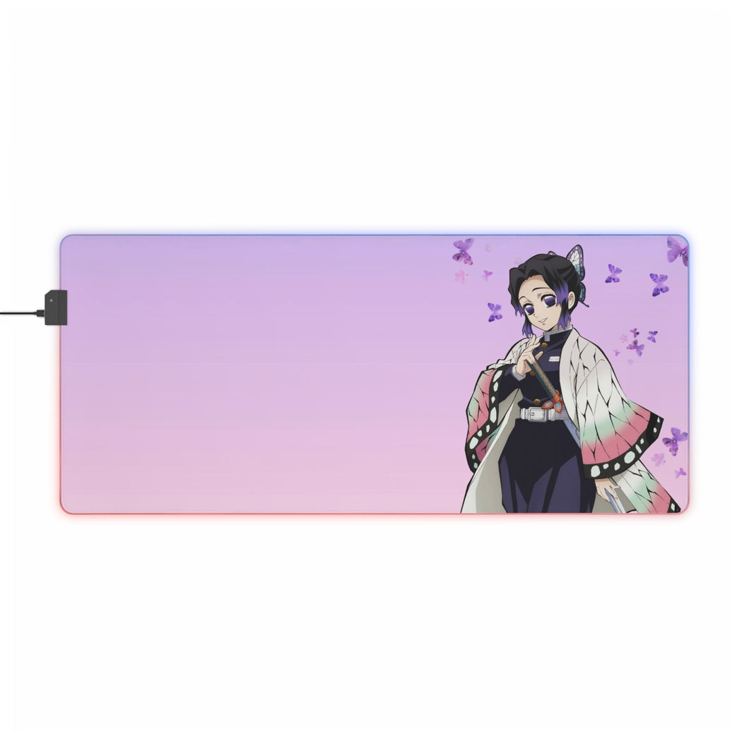 Tapis de souris LED RVB papillon Shinobu Kochou (tapis de bureau)