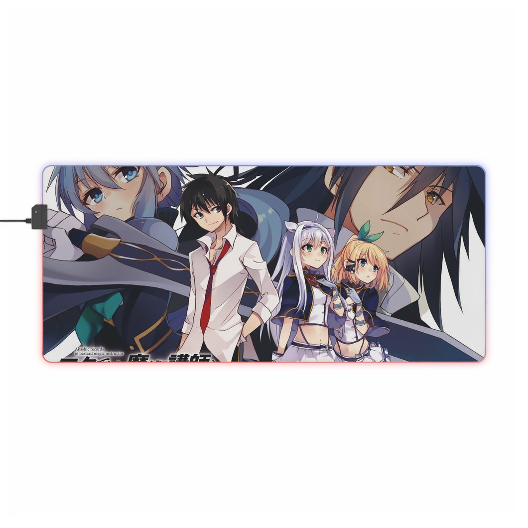 Tapis de souris LED Rokudenashi Majutsu Koushi To Akashic Records Sistine Fibel, Glenn Radars, Rumia Tingel, Albert Frazer RGB LED Mouse Pad (Desk Mat)