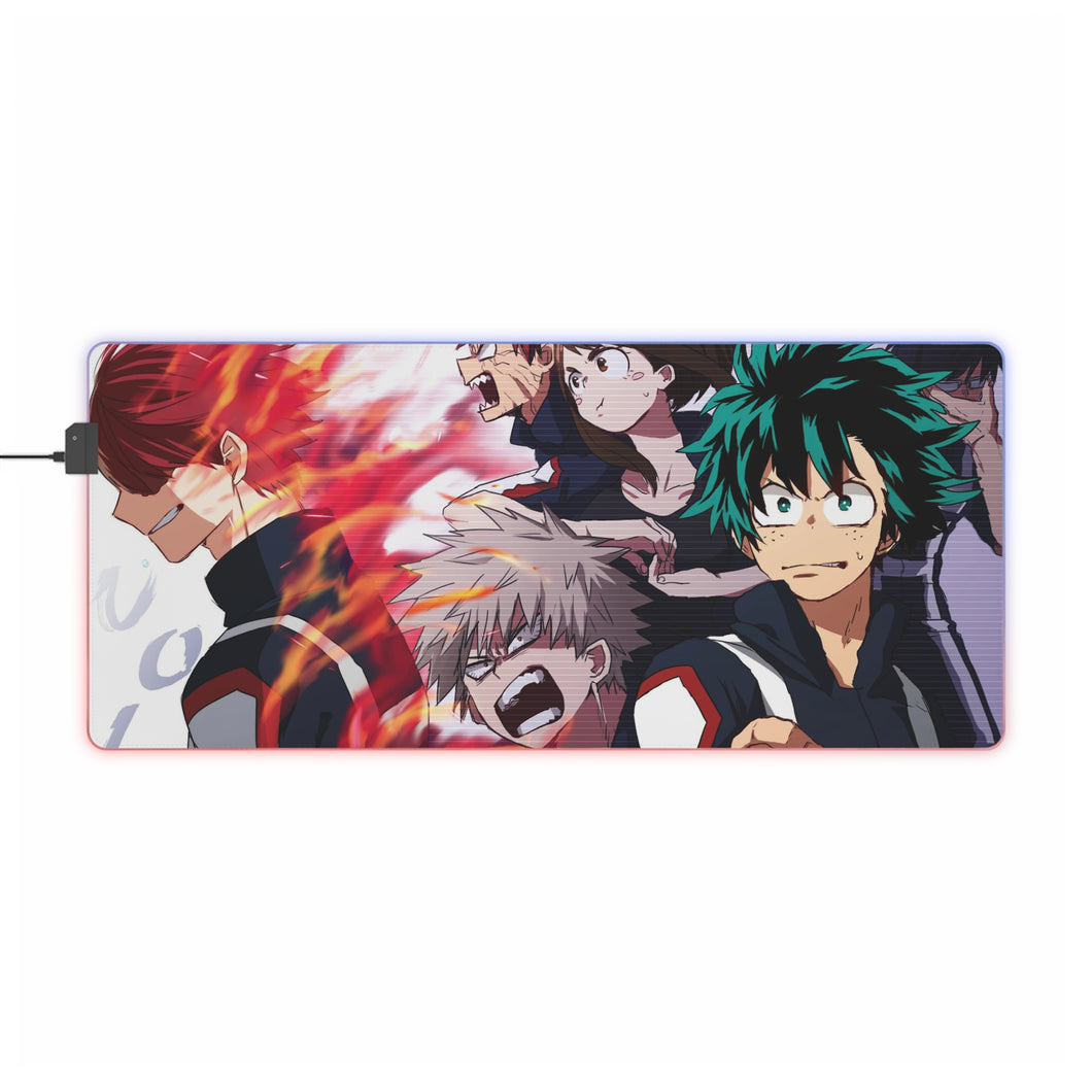 My Hero Academia Izuku Midoriya, Katsuki Bakugou, Tenya Iida RGB LED Mouse Pad (Desk Mat)