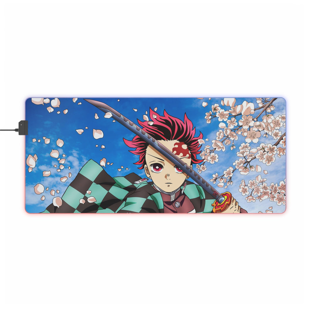 Tapis de souris LED RGB Demon Slayer : Kimetsu No Yaiba (tapis de bureau)