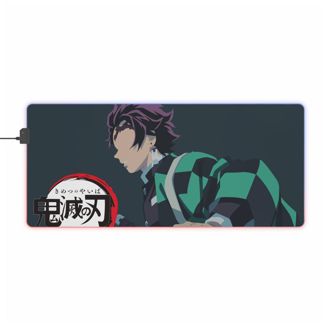 Tapis de souris LED RGB Tanjirou Kamado de Demon Slayer : Kimetsu no Yaiba pour bureau