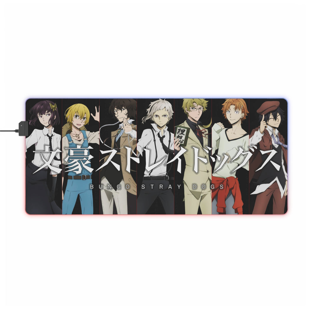 Bungou Stray Dogs Osamu Dazai, Atsushi Nakajima, Ranpo Edogawa, Akiko Yosano, Doppo Kunikida RGB LED Mouse Pad (alfombra de escritorio)