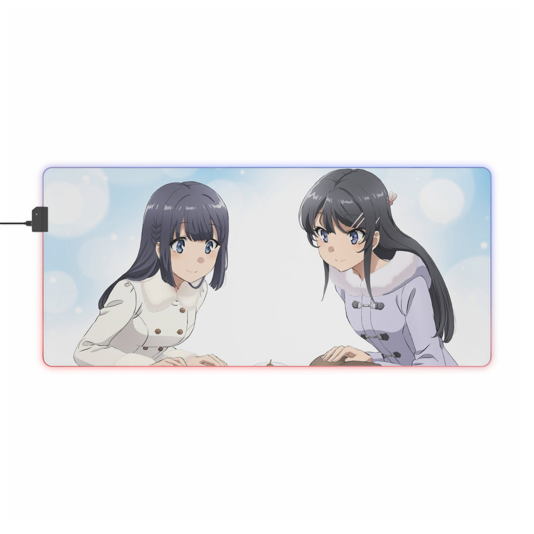 Tapis de souris LED RGB Rascal Does Not Dream of Bunny Girl Senpai (tapis de bureau)