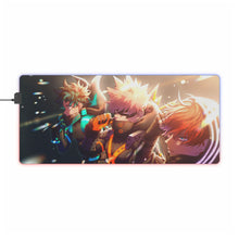 Cargar imagen en el visor de la galería, Alfombrilla de ratón RGB LED (alfombrilla de escritorio) de My Hero Academia Izuku Midoriya y Katsuki Bakugou
